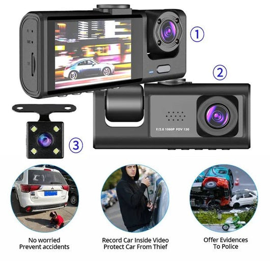 3 - channel 1080P Car Driving Recorder (Three Cameras) - AxenBox