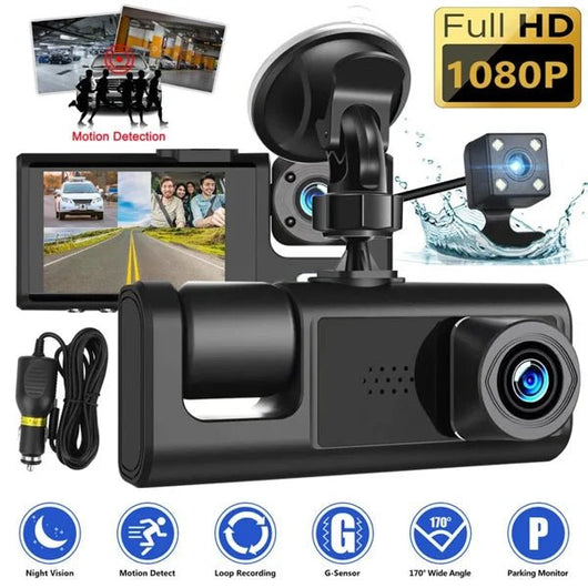 3 - channel 1080P Car Driving Recorder (Three Cameras) - AxenBox