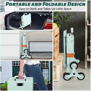 Zusammenklappbarer Rollwagen (65 Liter) mit Deckel und Treppensteigrollen 