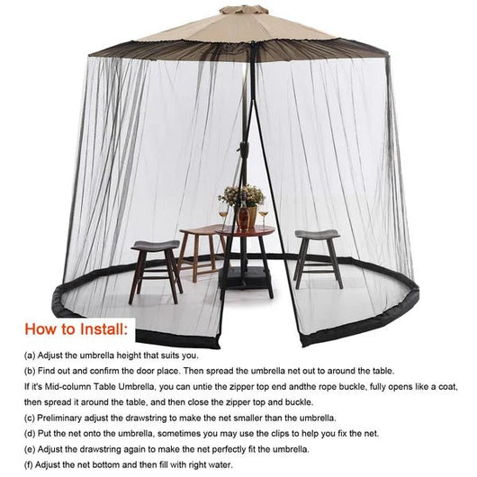 7.5 - 10 FT Patio Umbrella Mosquito Net, Gift For Camping Lovers - AxenBox