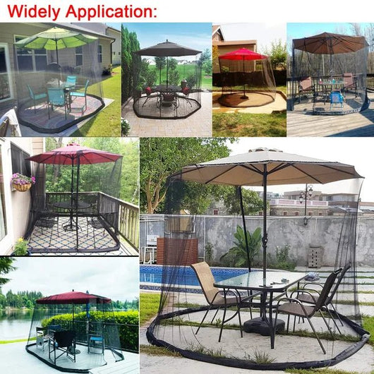 7.5 - 10 FT Patio Umbrella Mosquito Net, Gift For Camping Lovers - AxenBox