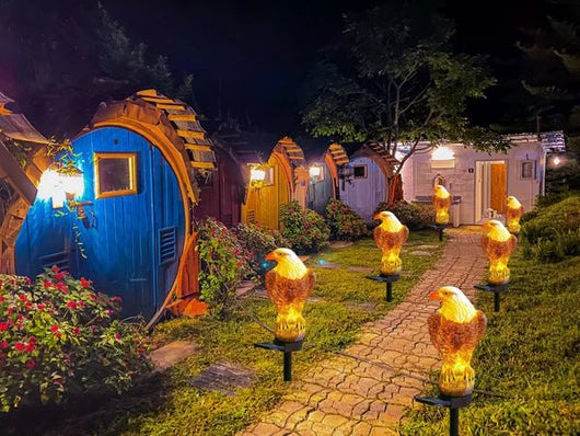 American Eagle Solar Garden Light, Garden Decor - AxenBox