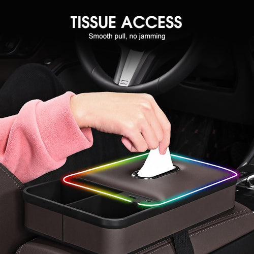 Armlehnen-Staufach mit LED-Ambientebeleuchtung