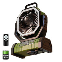 Camping Fan - Powered Fan Rechargeable with LED Lantern - AxenBox