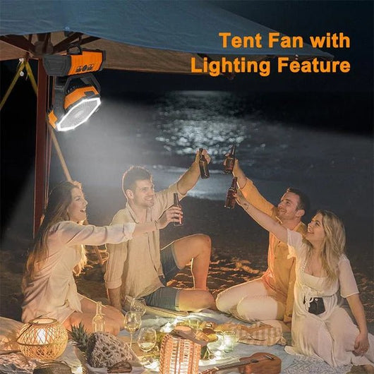 Camping Fan - Powered Fan Rechargeable with LED Lantern - AxenBox