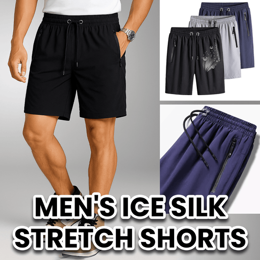 CoolFlex Men’s Ice Silk Shorts – Ultra Light, Stretch Fit, All - Day Comfort - AxenBox