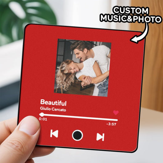 Customized Music Fridge Magnet Personalized Photo Fridge Magnet Can Play Songs and Adjust Volume - AxenBox