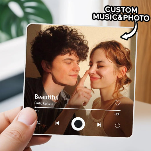 Customized Music Fridge Magnet Personalized Photo Fridge Magnet Can Play Songs and Adjust Volume - AxenBox