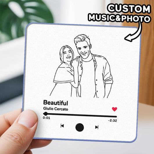 Customized Music Fridge Magnet Personalized Photo Fridge Magnet Can Play Songs and Adjust Volume - AxenBox