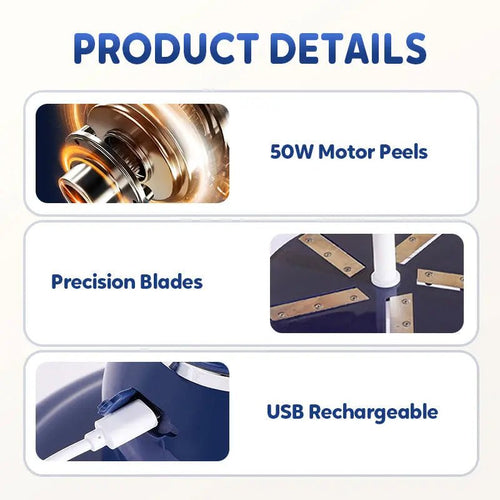 🍎Elektrischer Obstschäler mit USB-Anschluss 🔋 | Schälzeit: 25 Sekunden | Kabellos &amp; leise 🌿 | Einfache Reinigung 💦