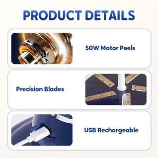 🍎Elektrischer Obstschäler mit USB-Anschluss 🔋 | Schälzeit: 25 Sekunden | Kabellos &amp; leise 🌿 | Einfache Reinigung 💦