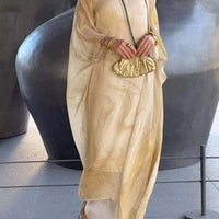 Elegant Chiffon Marbleized Print Dress - AxenBox