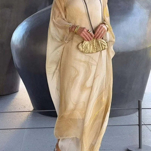 Elegantes Chiffonkleid mit Marmormuster