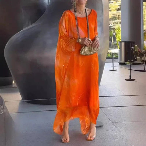 Elegantes Chiffonkleid mit Marmormuster