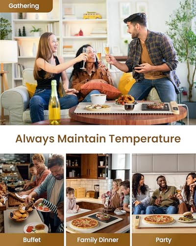 Vollflächige Heizmatte zum Warmhalten von Speisen mit 6 Temperatureinstellungen 
