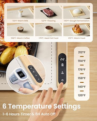 Full Surface Heating Food Warming Mat with 6 Temperature Settings - AxenBox