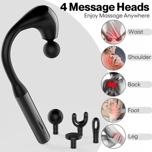 Massagepistole mit verbessertem Verlängerungsgriff, Rückenmassagegerät zur Schmerzlinderung und Tiefengewebsmassage
