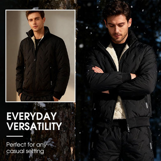 Men's Stylish Warm Jacket & Pants Two - Piece Set - AxenBox