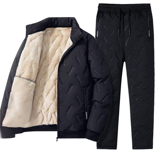 Men's Stylish Warm Jacket & Pants Two - Piece Set - AxenBox