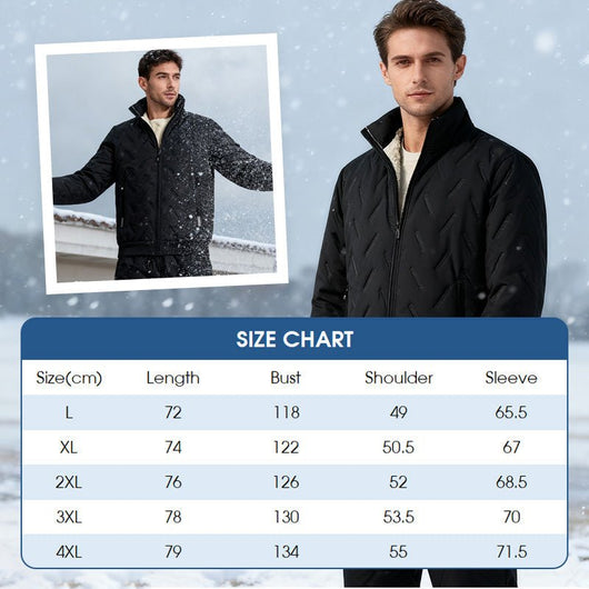Men's Stylish Warm Jacket & Pants Two - Piece Set - AxenBox