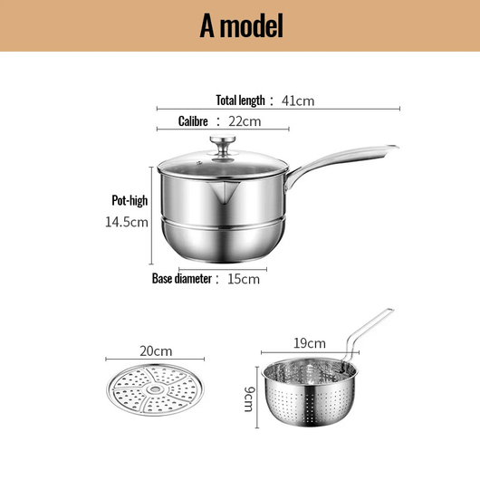 Multipurpose Stainless Steel Saucepan - AxenBox