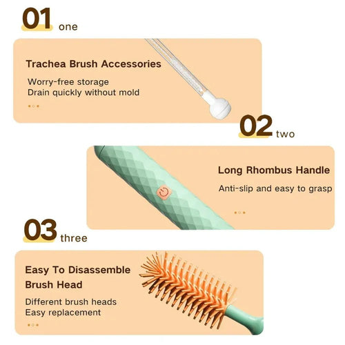 Wiederaufladbares elektrisches Babyflaschenbürsten-Set 