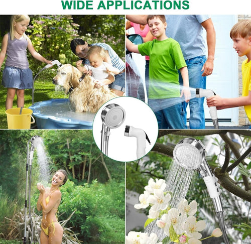 Wiederaufladbare, tragbare Campingdusche mit Digitalanzeige