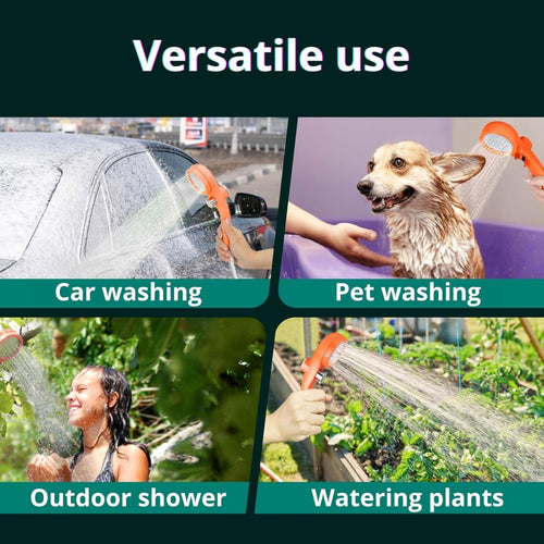 Wiederaufladbare, tragbare Campingdusche mit Digitalanzeige