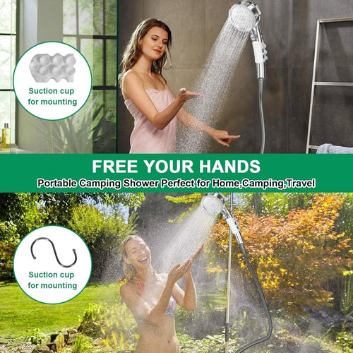 Wiederaufladbare, tragbare Campingdusche mit Digitalanzeige