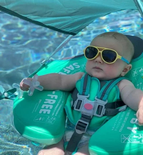 Intelligenter Schwimmtrainer, Baby-Pool-Schwimmring mit Sonnendach und festem Schwimmgürtel
